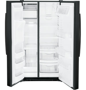 GE 25.3-cu ft Side-by-Side Refrigerator with Ice Maker ,Water and Ice Dispenser ( Black )