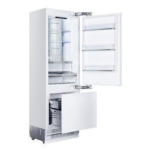 Kucht 16-cu ft Counter-Depth Built-In Bottom-Freezer Refrigerator with Ice Maker ( White ) ENERGY STAR Certified