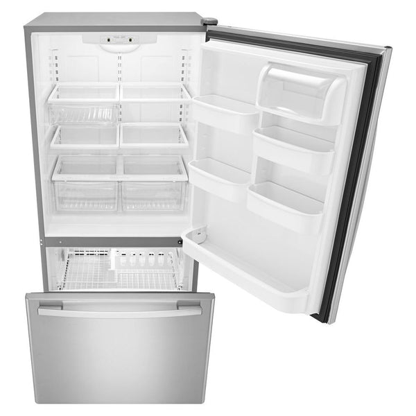 Amana 22.1-cu ft Bottom-Freezer Refrigerator (Stainless Steel)