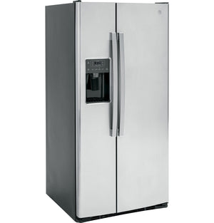 GE 23-cu ft Side-by-Side Refrigerator with Ice Maker ,Water and Ice Dispenser ( Stainless Steel ) ENERGY STAR Certified