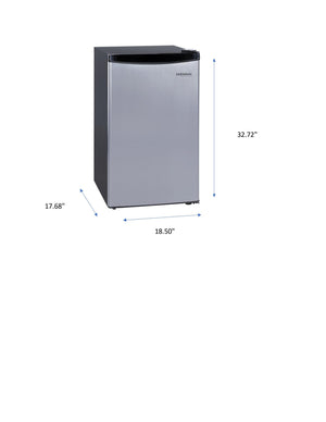 Premium Levella 3.2-cu ft Mini Fridge with Freezer ( Black cabinet with stainless door )