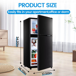 Jeremy Cass 3.5-cu ft Mini Fridge with Freezer ( Black ) ENERGY STAR