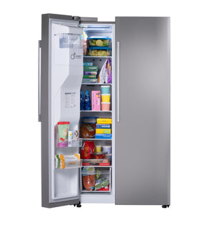 LG 26.6-cu ft Side-by-Side Refrigerator Smart Compatible with Ice Maker ,Water and Ice Dispenser ( PrintProof Stainless Steel ) ENERGY STAR Certified