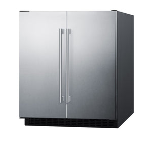 Summit Appliance 5.4-cu ft Built-In Mini Fridge with Freezer ( Stainless steel door and black cabinet )
