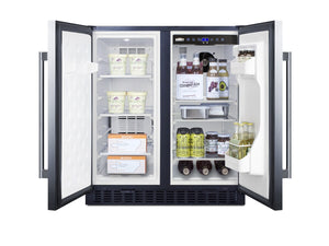 Summit Appliance 5.4-cu ft Built-In Mini Fridge with Freezer ( Stainless steel door and black cabinet )