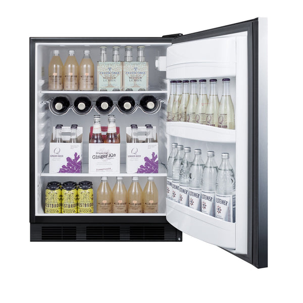 Summit Appliance 5.5-cu ft Built-In Mini Fridge ( Stainless steel door and black cabinet )