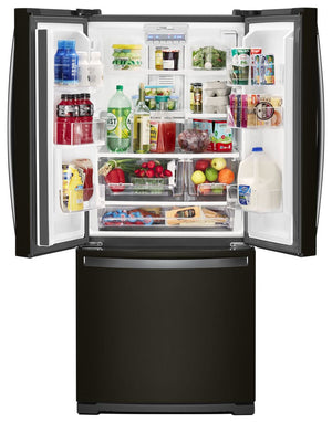 Whirlpool Standard-Depth 19.6-cu ft 3 -Door French Door Refrigerator with Ice Maker ( Black )