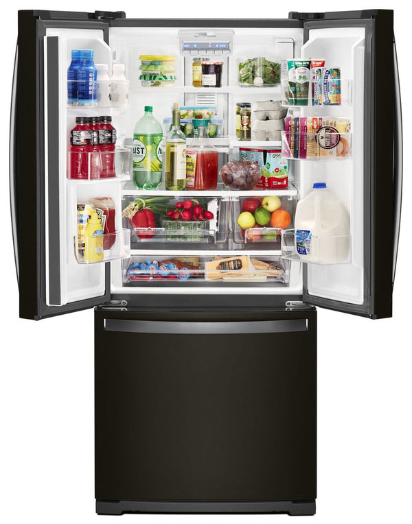 Whirlpool Standard-Depth 19.6-cu ft 3 -Door French Door Refrigerator with Ice Maker ( Black )