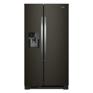 Whirlpool In-Door Can Caddy 21.4-cu ft Side-by-Side Refrigerator with Ice Maker ,Water and Ice Dispenser ( Fingerprint Resistant Black Stainless )