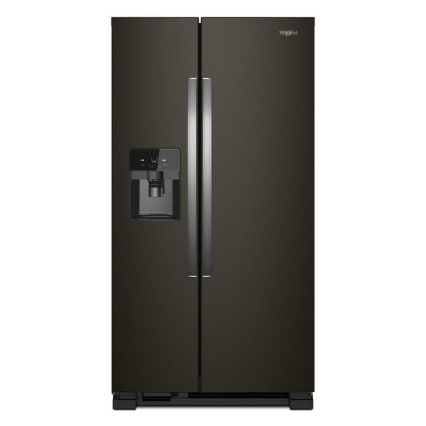 Whirlpool In-Door Can Caddy 21.4-cu ft Side-by-Side Refrigerator with Ice Maker ,Water and Ice Dispenser ( Fingerprint Resistant Black Stainless )