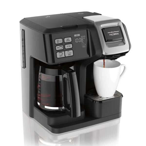 Hamilton Beach FlexBrew Trio Coffee Maker, Single-Serve, Black & Silver, Model 49954