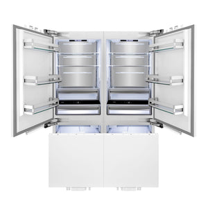 ZLINE KITCHEN & BATH Counter-Depth 32.2-cu ft 4 -Door Built-In French Door Refrigerator with Ice Maker with Water and Ice Dispenser ( Panel-Ready ) ENERGY STAR Certified