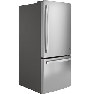 GE 20.8-cu ft Standard-Depth Bottom-Freezer Refrigerator Ice Maker Optional (sold separately) ( Stainless Steel ) ENERGY STAR Certified