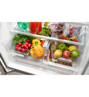 Whirlpool Standard-Depth 19.6-cu ft 3 -Door French Door Refrigerator with Ice Maker ( Black )