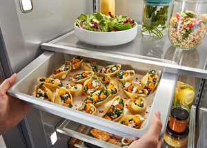 KitchenAid 30-cu ft Counter-Depth Side-by-Side Refrigerator Built-In ( Black Stainless Steel with PrintShield Finish )