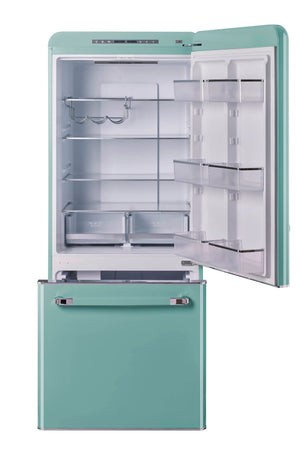 UNIQUE Classic Retro 17.7-cu ft Counter-Depth Bottom-Freezer Refrigerator with Ice Maker ( Ocean Mist Turquoise ) ENERGY STAR Certified