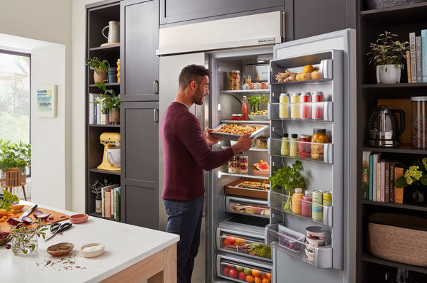 KitchenAid 25.1-cu ft Counter-Depth Side-by-Side Refrigerator Built-In with Ice Maker ,Water and Ice Dispenser ( Stainless Steel with PrintShield Finish ) ENERGY STAR Certified