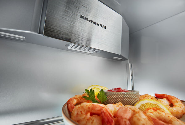 KitchenAid 30-cu ft Counter-Depth Side-by-Side Refrigerator Built-In ( Black Stainless Steel with PrintShield Finish )