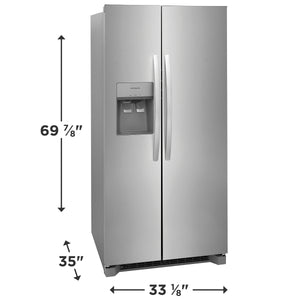Frigidaire 22.3-cu ft Side-by-Side Refrigerator with Ice Maker ,Water and Ice Dispenser ( Stainless Steel ) ENERGY STAR Certified