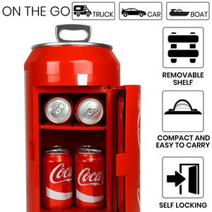 Coca-Cola 8 Can Portable 5.4L Personal Cooler 0.19-cu ft ( Red, White, Silver )