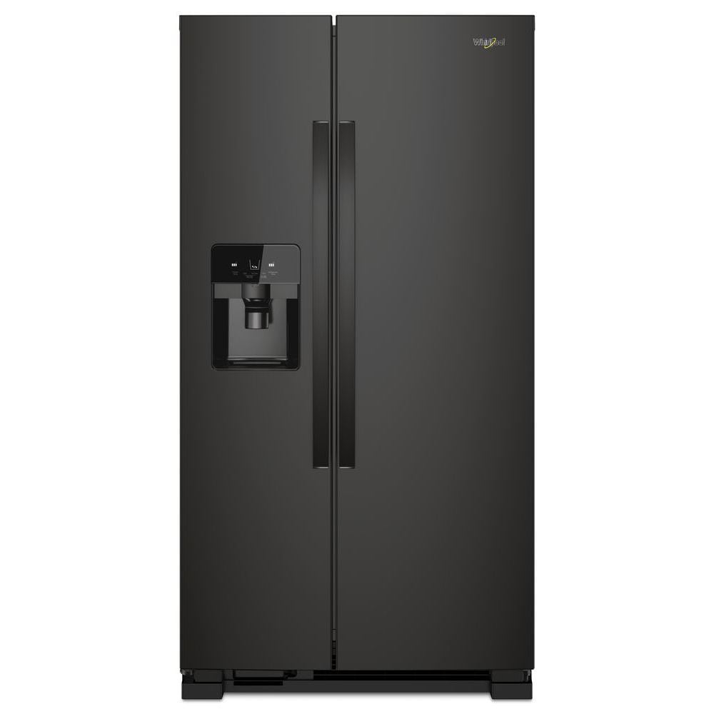 Whirlpool 21.4-cu ft Side-by-Side Refrigerator with Ice Maker ,Water and Ice Dispenser ( Black ) ENERGY STAR Certified