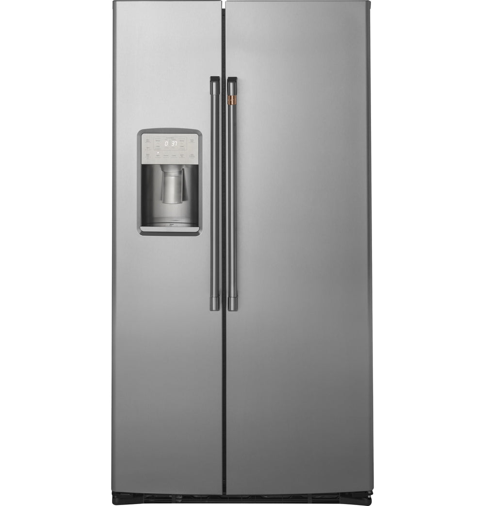 Cafe 21.9-cu ft Counter-Depth Side-by-Side Refrigerator with Ice Maker ,Water and Ice Dispenser ( Stainless Steel )