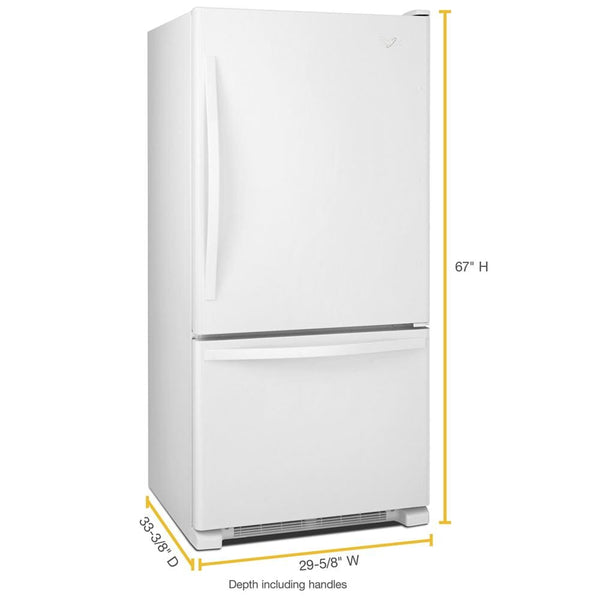 Whirlpool 18.7-cu ft Standard-Depth Bottom-Freezer Refrigerator with Ice Maker ( White ) ENERGY STAR Certified