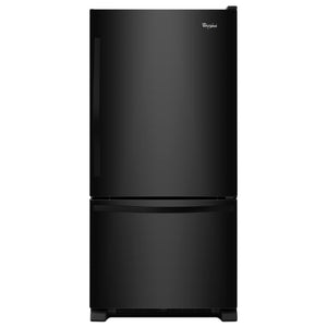 Whirlpool 22.07-cu ft Standard-Depth Bottom-Freezer Refrigerator with Ice Maker ( Black ) ENERGY STAR Certified