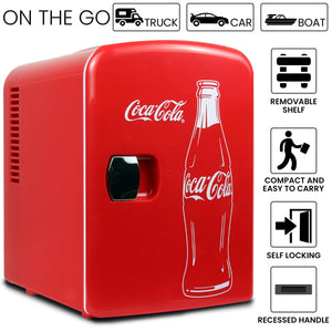 Coca-Cola Classic Coke Bottle 4L 6 Can Portable Cooler 0.14-cu ft ( Red, White )