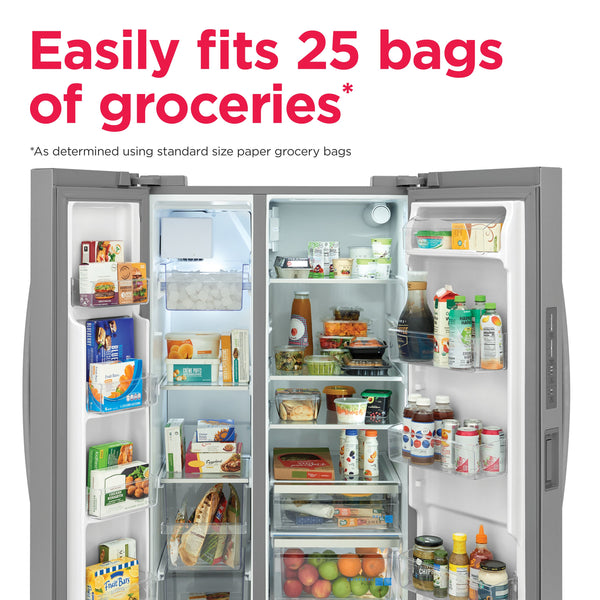 Frigidaire Gallery 26-cu ft Side-by-Side Refrigerator with Ice Maker and Water Dispenser ( Smudge-Proof Stainless Steel ) ENERGY STAR Certified