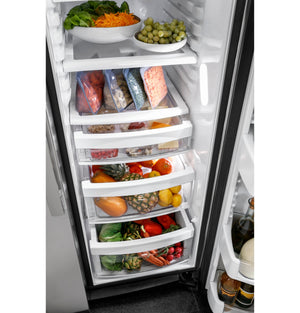 GE Profile 25.3-cu ft Side-by-Side Refrigerator with Ice Maker ,Water and Ice Dispenser ( Stainless Steel ) ENERGY STAR Certified
