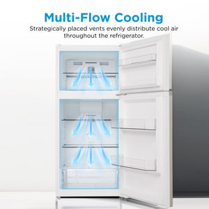 Midea Fingerprint Resistant 18.1-cu ft Top-Freezer Refrigerator ( Black ) Garage Ready ENERGY STAR Certified