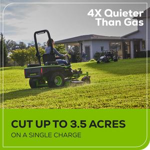 Greenworks 60V 54″ MaximusZ Zero Turn Riding Mower with (2) 20.0 Ah, (2) 8.0 Ah & (2) 4.0 Ah Batteries and 1.5kW Charger 7422302