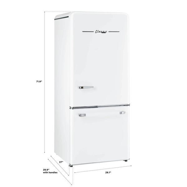 UNIQUE Classic Retro 17.7-cu ft Counter-Depth Bottom-Freezer Refrigerator with Ice Maker ( Marshmallow White ) ENERGY STAR Certified