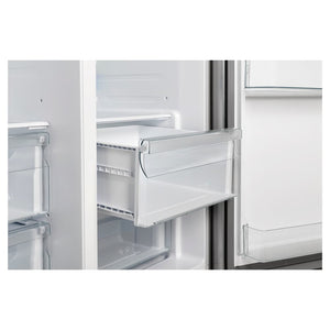 FORNO 20-cu ft Counter-Depth Side-by-Side Refrigerator with Ice Maker ,Water and Ice Dispenser ( Stainless Steel ) ENERGY STAR Certified