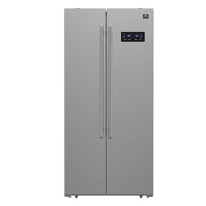 FORNO Salerno 15.6-cu ft Counter-Depth Side-by-Side Refrigerator Built-In ( Stainless steel )
