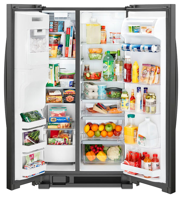 Whirlpool 24.5-cu ft Side-by-Side Refrigerator with Ice Maker ,Water and Ice Dispenser ( Fingerprint Resistant Black Stainless )