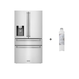 ZLINE KITCHEN & BATH Counter-Depth 21.6-cu ft 4 -Door French Door Refrigerator with Ice Maker with Water Dispenser ( Fingerprint Resistant Stainless Steel ) ENERGY STAR Certified