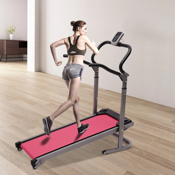 Folding Treadmill Compact Walking Running Machine w/265lbs Capacity LED Monitor