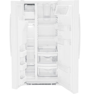 GE 23-cu ft Side-by-Side Refrigerator with Ice Maker ,Water and Ice Dispenser ( White )