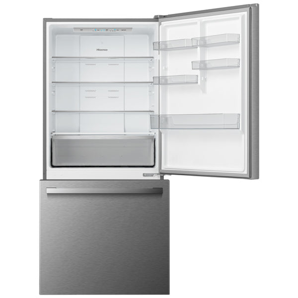 Hisense 17.2-cu ft Counter-Depth Bottom-Freezer Refrigerator Fingerprint Resistant Stainless Steel ) ENERGY STAR Certified