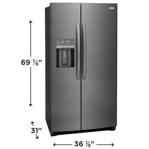 Frigidaire Gallery 22.3-cu ft Counter-Depth Side-by-Side Refrigerator with Ice Maker ,Water and Ice Dispenser ( Fingerprint Resistant Black Stainless Steel ) ENERGY STAR Certified
