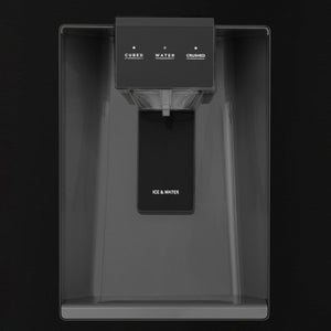 ZLINE KITCHEN & BATH Counter-Depth Autograph Edition 21.6-cu ft 4 -Door French Door Refrigerator with Ice Maker with Water Dispenser ( Fingerprint Resistant Black Stainless Steel with Champagne Bronze accent Handles ) ENERGY STAR Certified