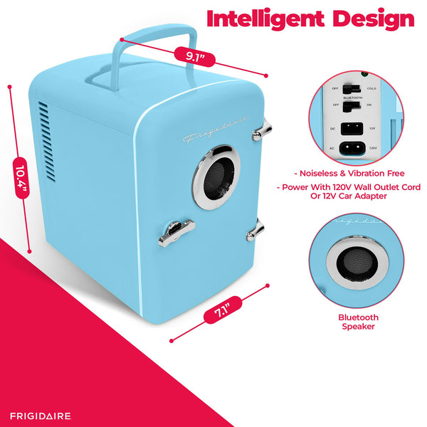 Frigidaire Built-in Bluetooth Speaker 0.3-cu ft Mini Fridge ( Blue ) Garage Ready