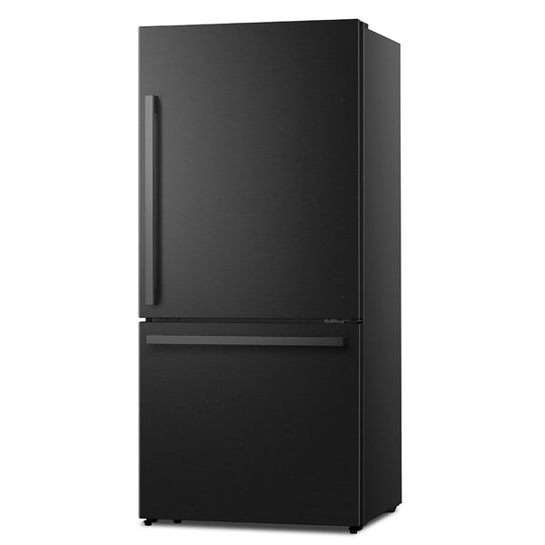 Hisense 17.2-cu ft Counter-Depth Bottom-Freezer Refrigerator Black Metallic Steel ) ENERGY STAR Certified