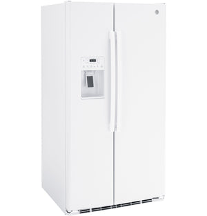 GE 25.3-cu ft Side-by-Side Refrigerator with Ice Maker ,Water and Ice Dispenser ( White ) ENERGY STAR Certified