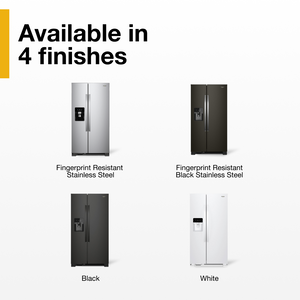 Whirlpool In-Door Can Caddy 21.4-cu ft Side-by-Side Refrigerator with Ice Maker ,Water and Ice Dispenser ( Fingerprint Resistant Black Stainless )