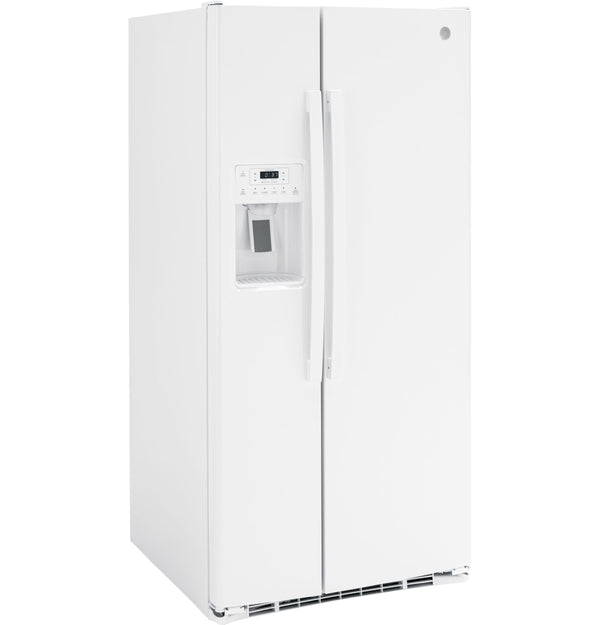 GE 23-cu ft Side-by-Side Refrigerator with Ice Maker ,Water and Ice Dispenser ( White )
