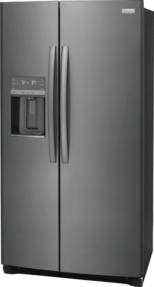 Frigidaire Gallery 22.3-cu ft Counter-Depth Side-by-Side Refrigerator with Ice Maker ,Water and Ice Dispenser ( Fingerprint Resistant Black Stainless Steel ) ENERGY STAR Certified