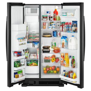Amana 21.4-cu ft Side-by-Side Refrigerator with Ice Maker ,Water and Ice Dispenser ( Black )